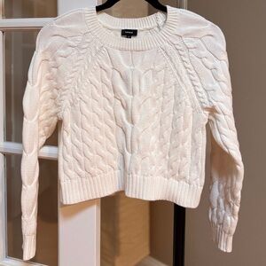 Express Cream Cable Knit Sweater